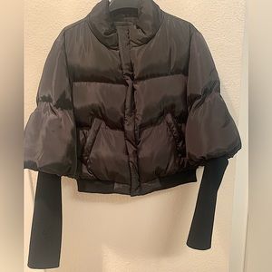 BCBG Max Azria-Puffer jacket, size xxs, black on black.
